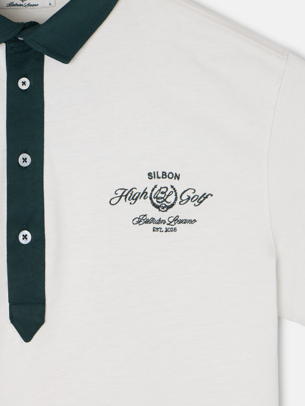 Polo Beltran Lozano bolsillo bicolor blanco