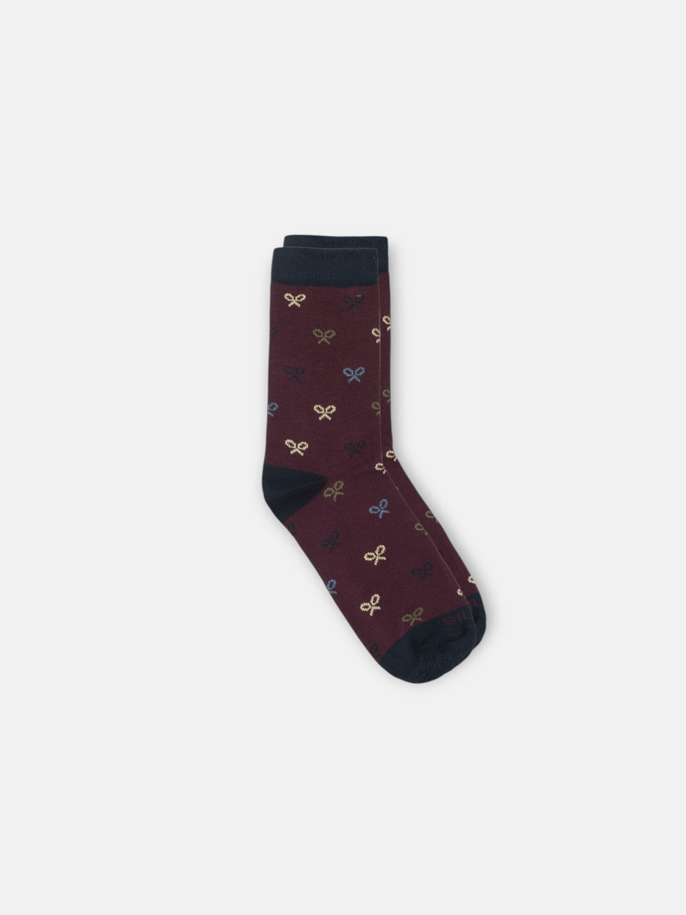 Chaussettes enfant multi-raquettes bordeaux