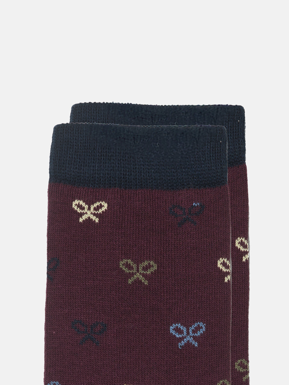 Chaussettes enfant multi-raquettes bordeaux