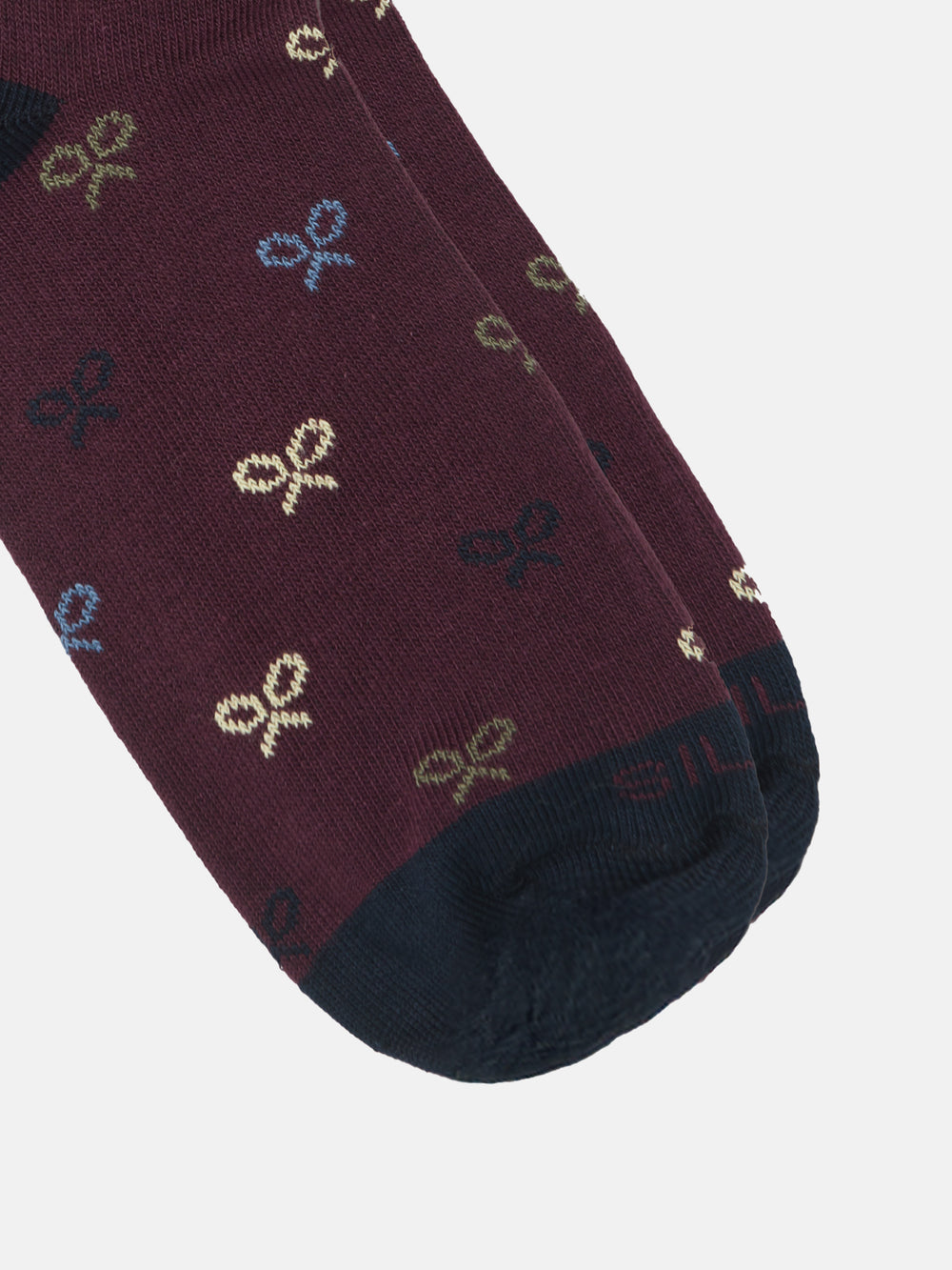 Chaussettes enfant multi-raquettes bordeaux