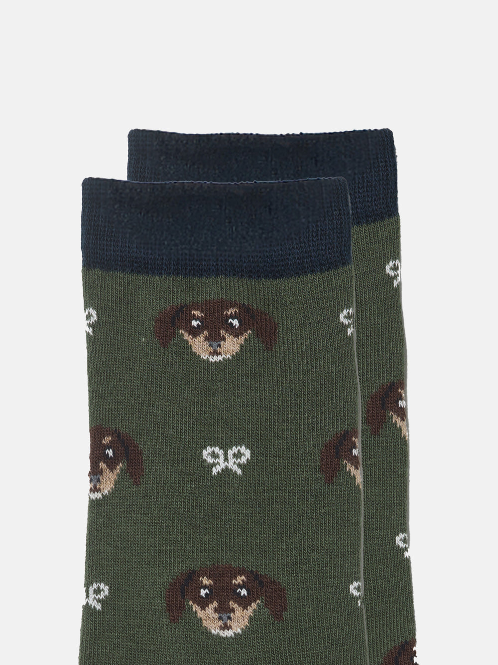 Chaussettes vertes pour enfants avec chien