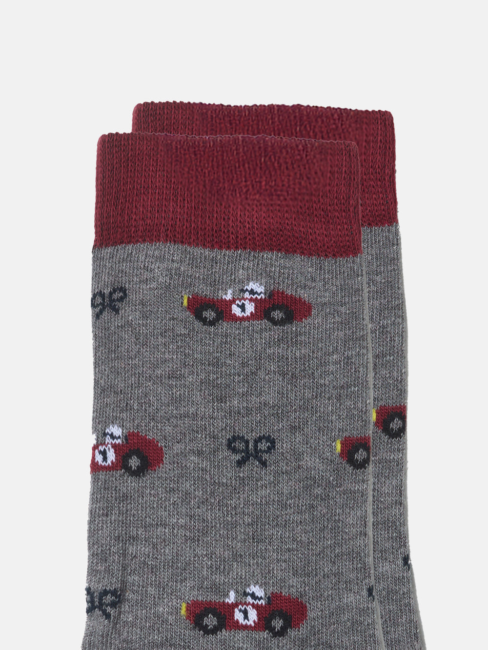 Chaussettes enfant grises à motif voiture