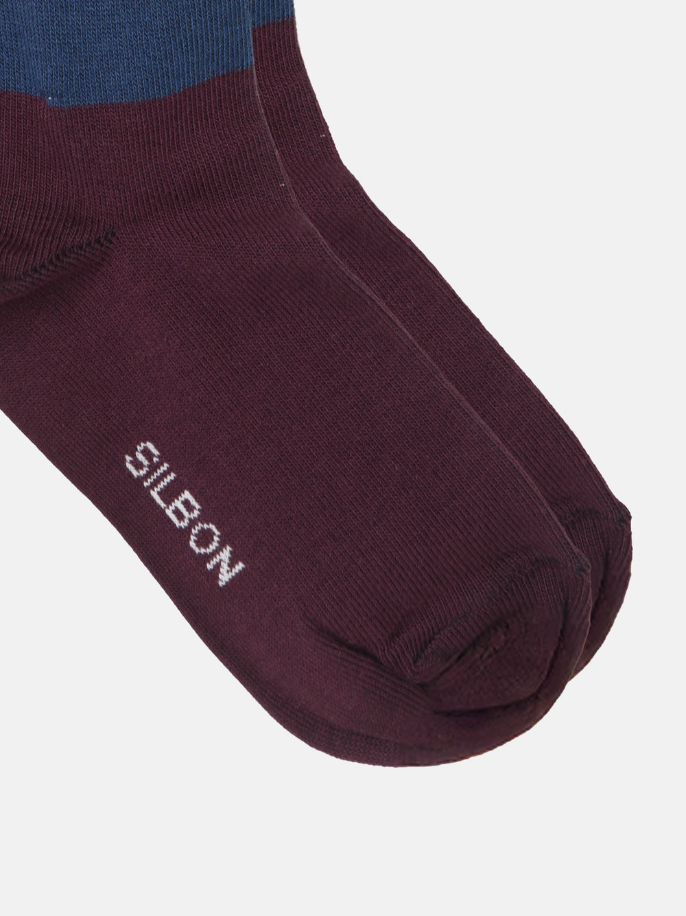 Burgundy striped kids socks