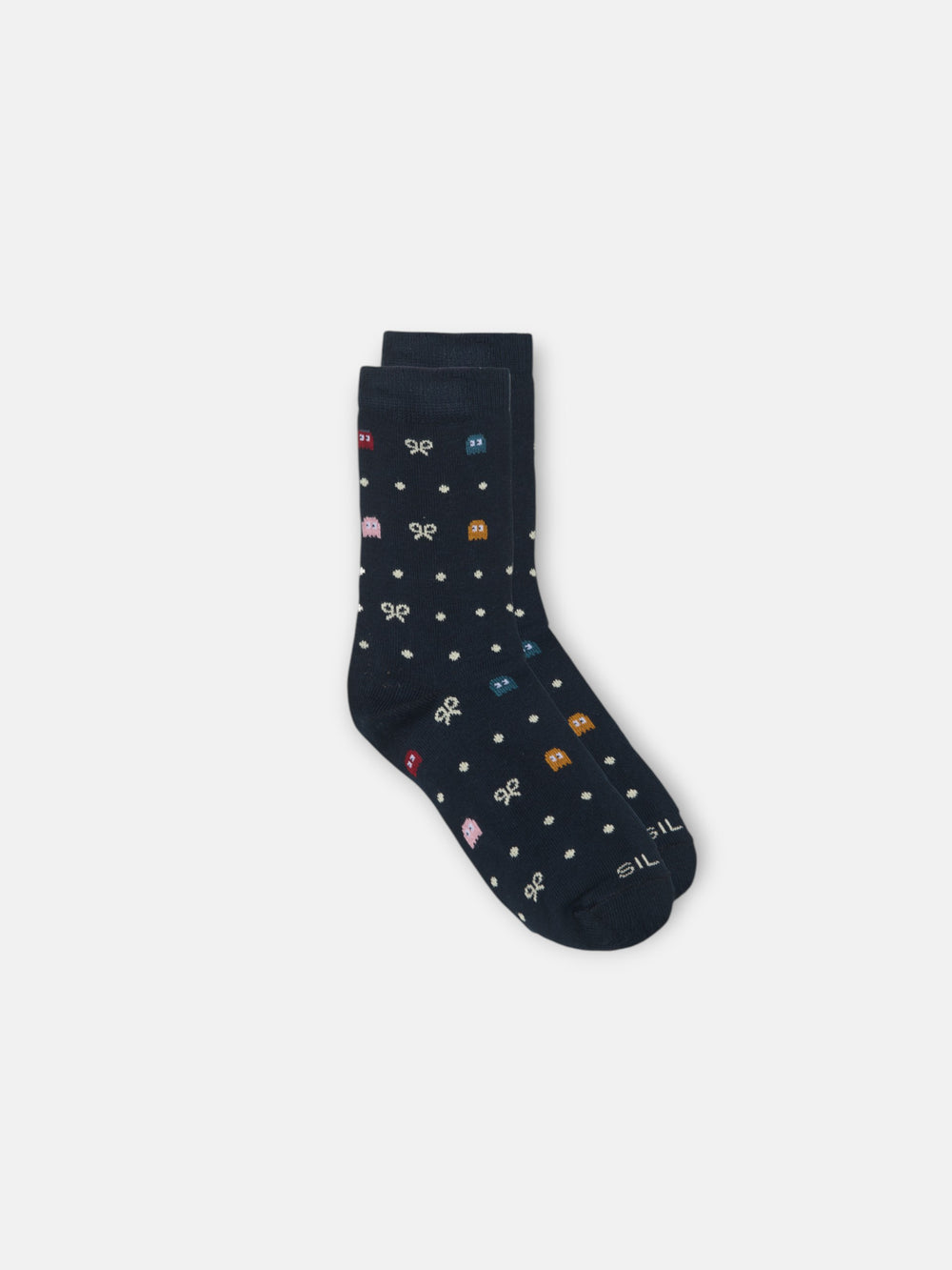 Chaussettes Pac-Man bleu marine pour enfants