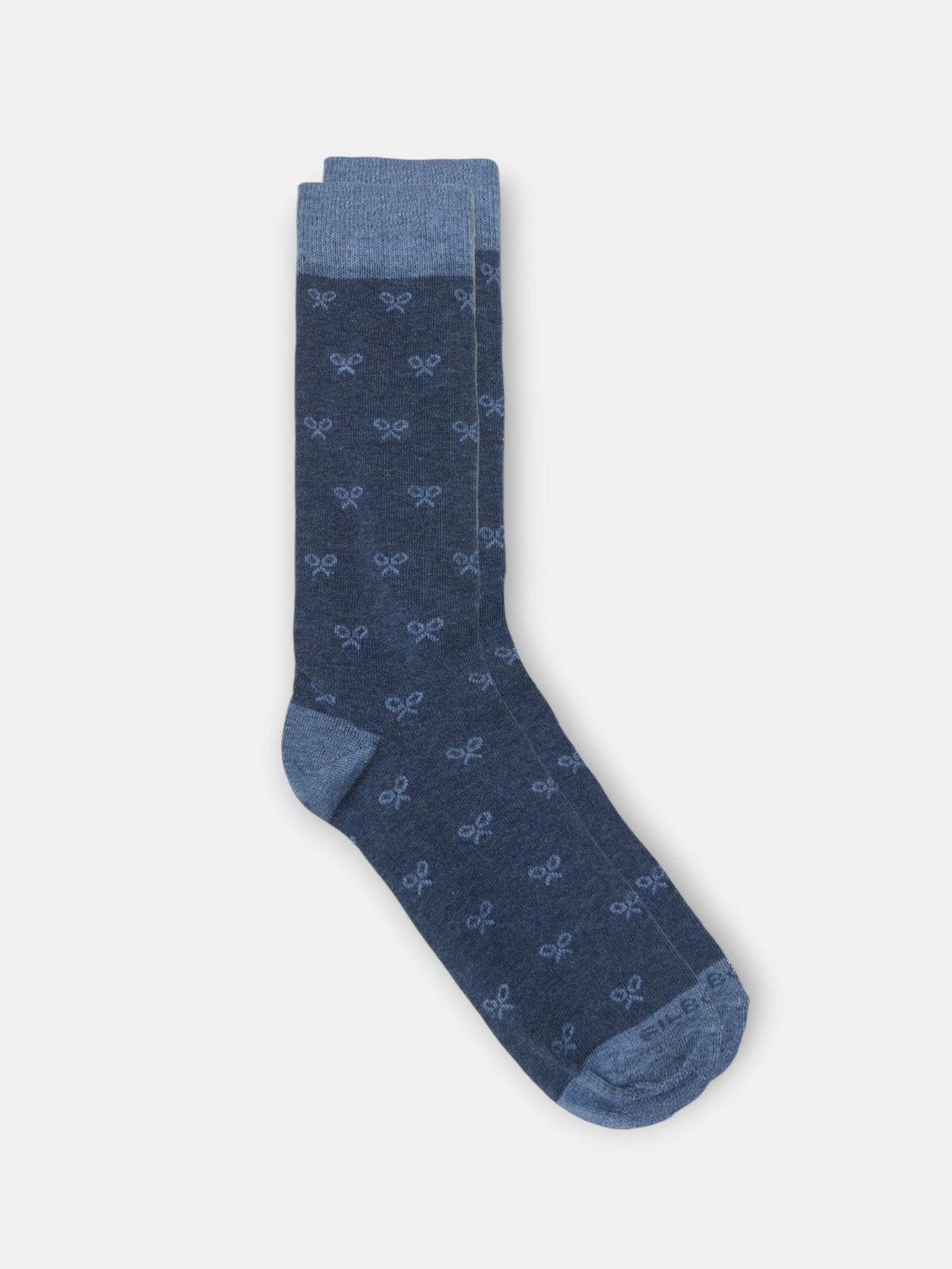 Chaussettes bleu marine à motifs raquettes multiples