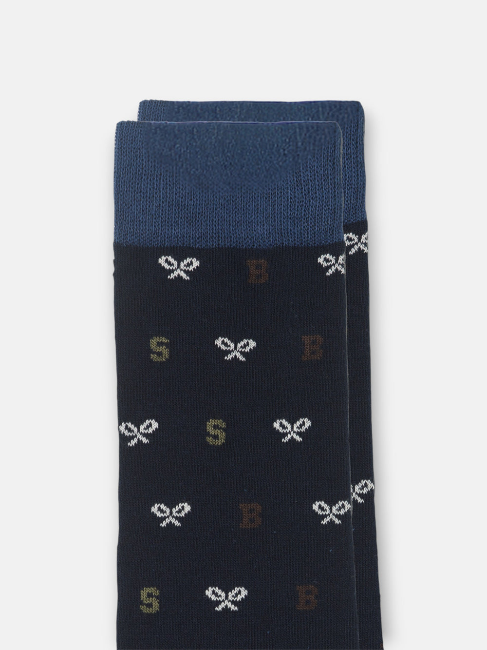 Calcetin motivos letras azul marino