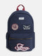 Teen sport backpack with navy blue patches