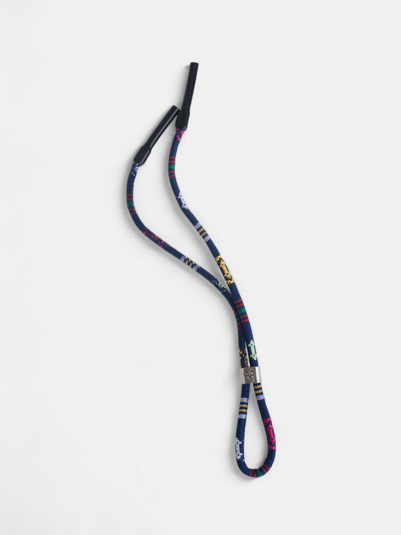 Cordon lunettes ethnique bleu foncé