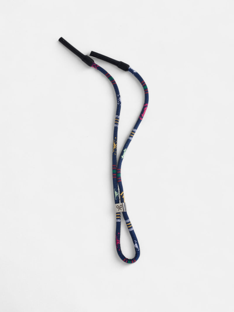Cordon lunettes ethnique bleu foncé