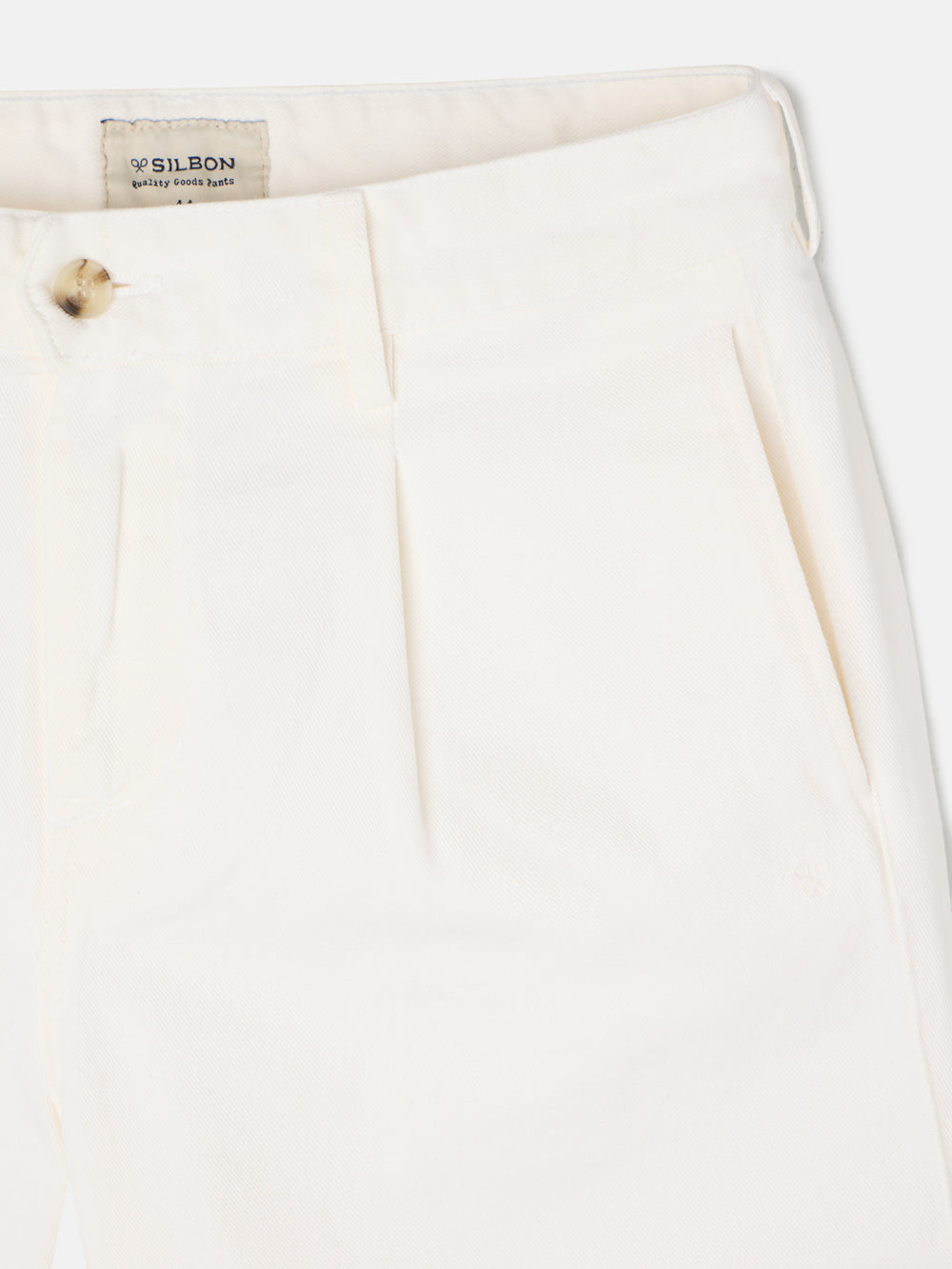 Beige straight pleated sport pants