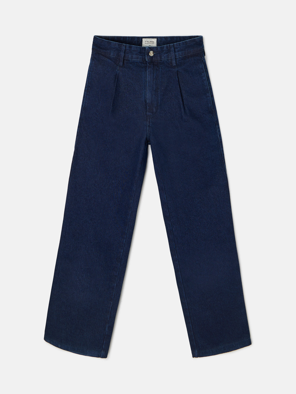 Straight denim pleated sport pants