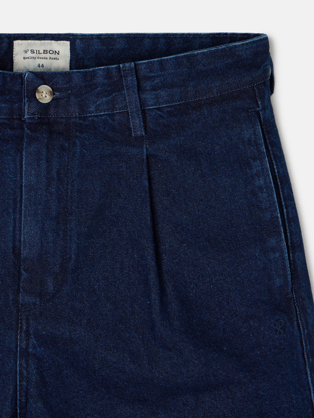 Straight denim pleated sport pants