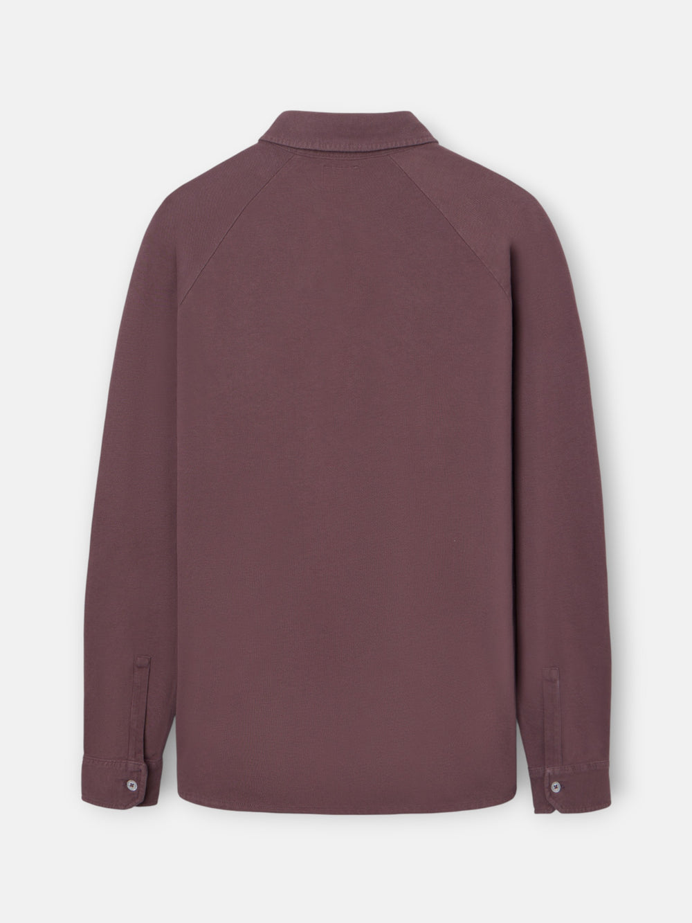 Burgundy raglan long sleeve plain polo shirt