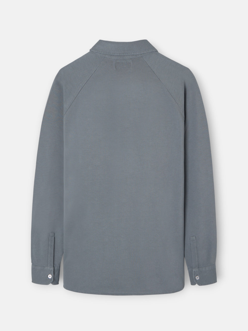 Plain dark gray raglan long sleeve polo shirt