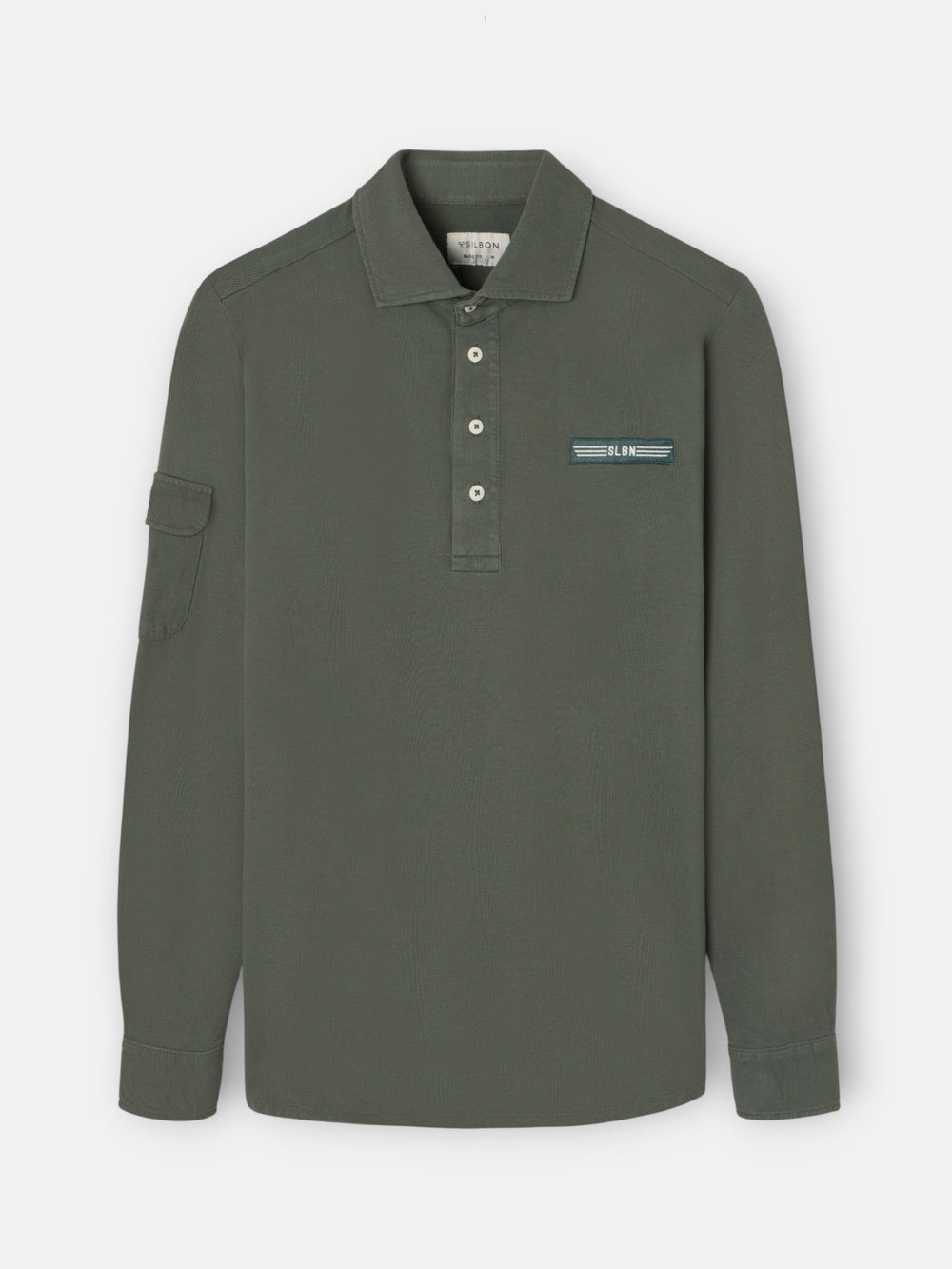 Green military polo shirt