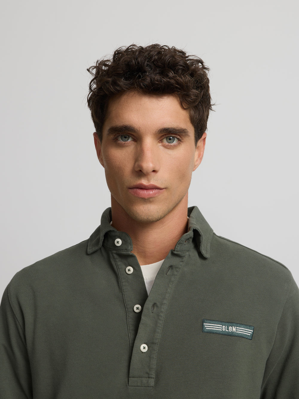 Green military polo shirt
