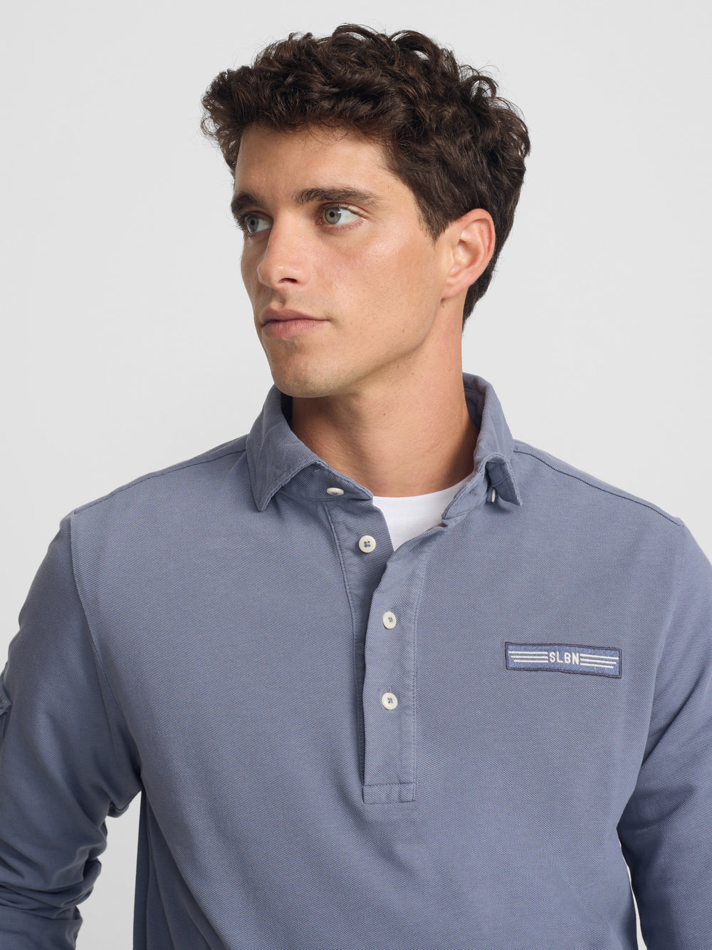 Navy blue military polo shirt