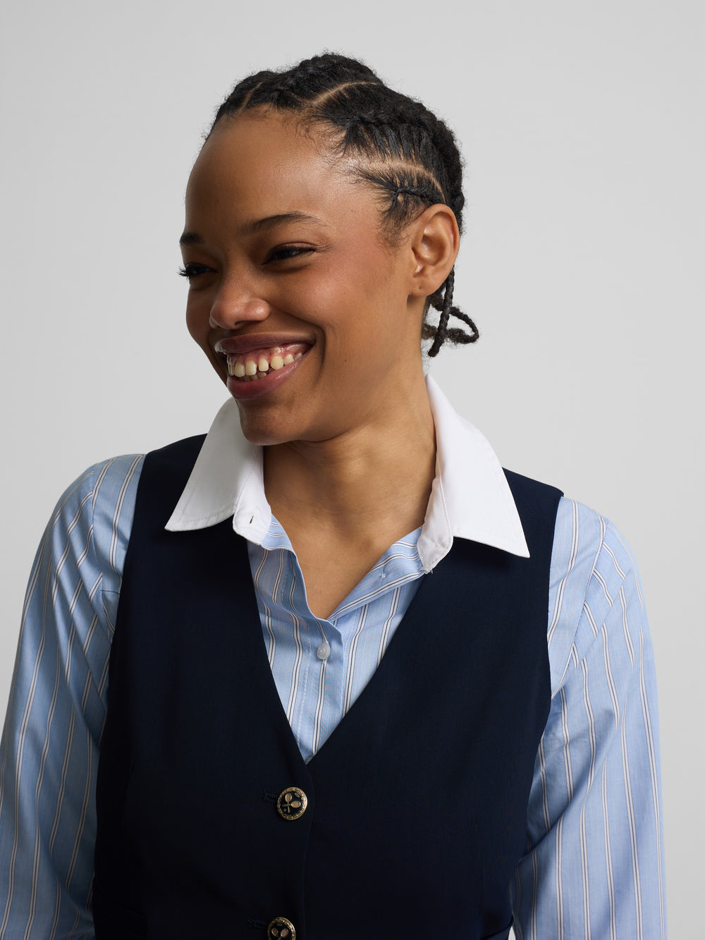 Colete clássico azul-marinho mulher