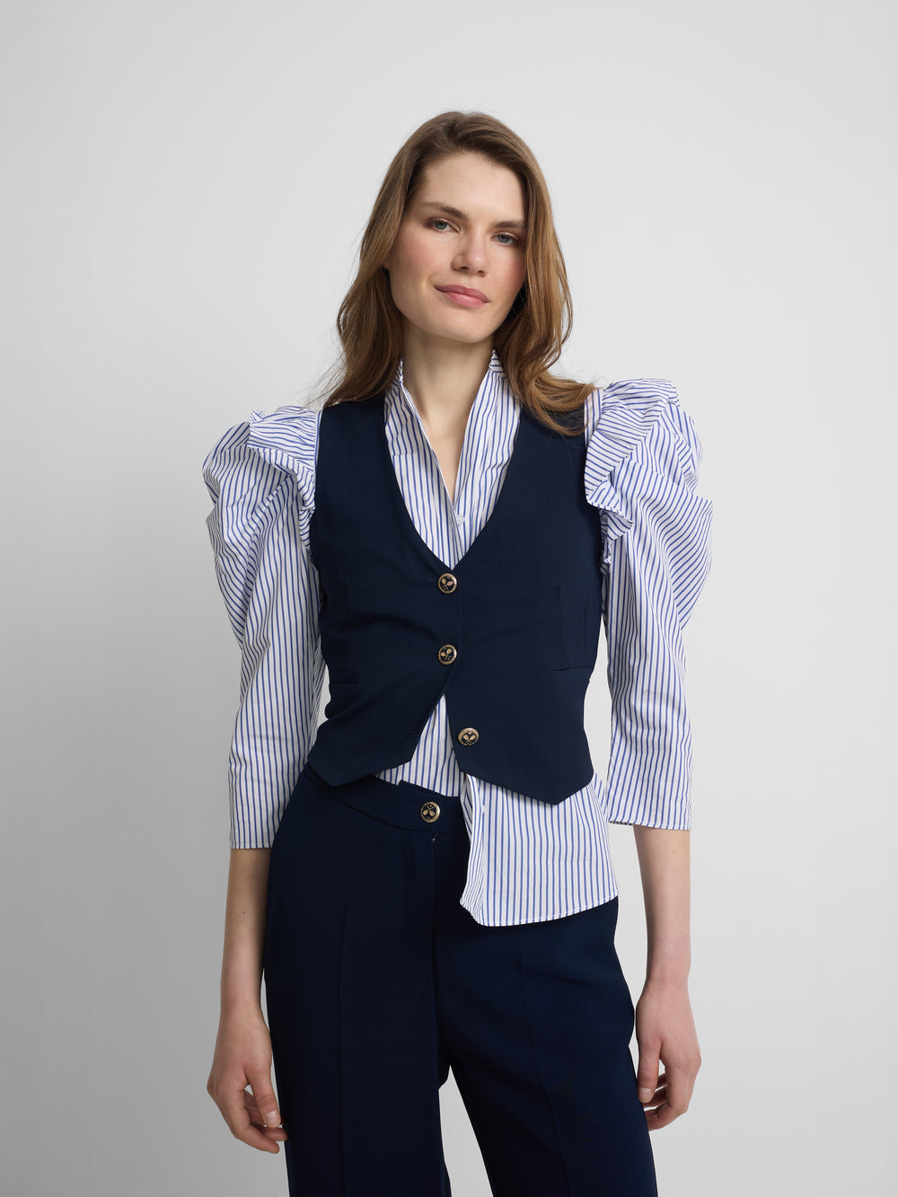 Chaleco woman clasico azul marino