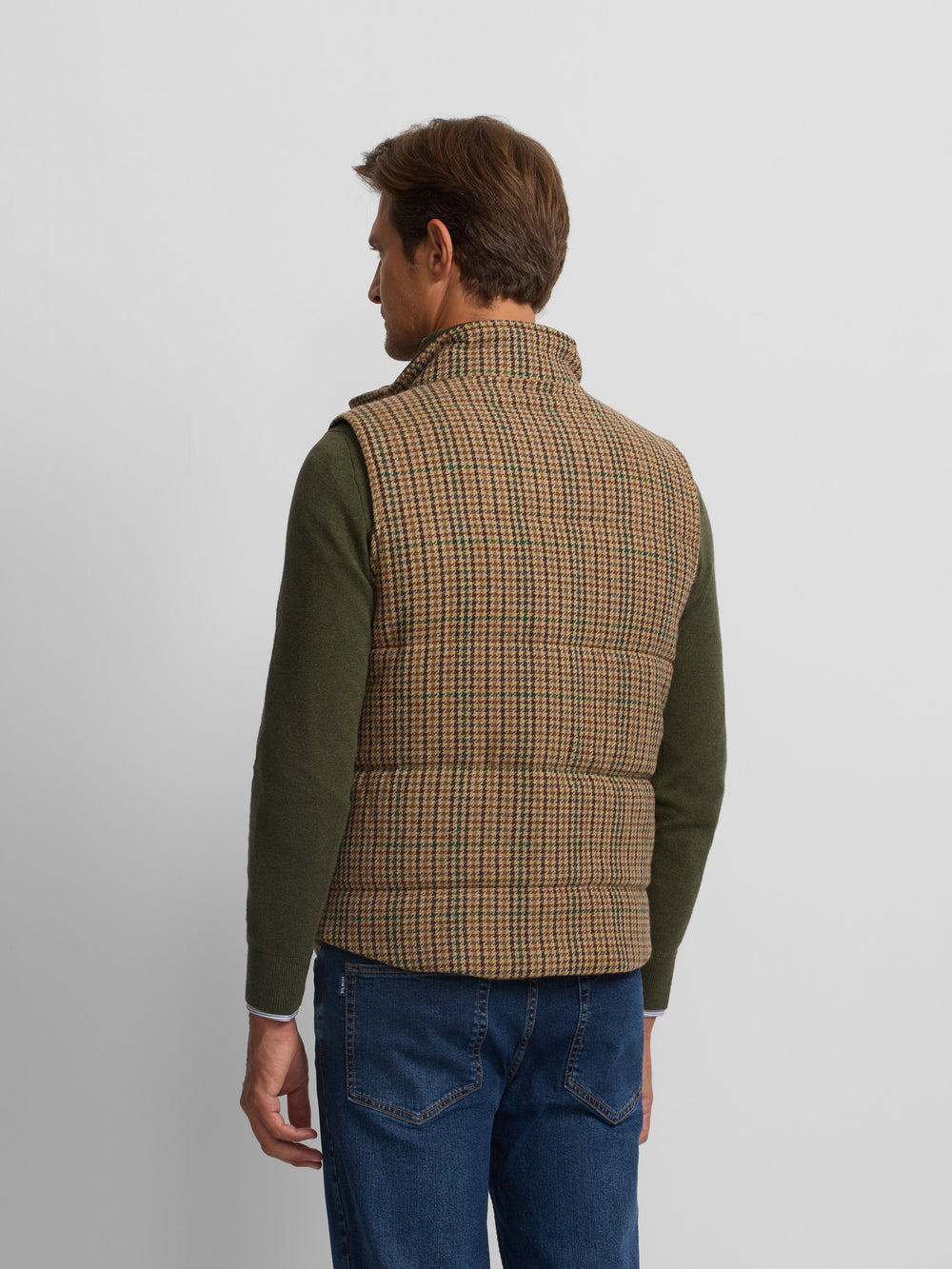 Brown houndstooth casual vest