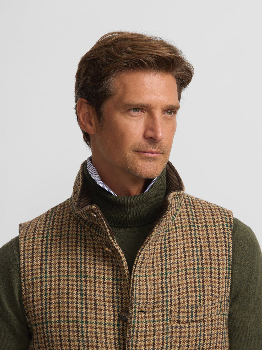 Brown houndstooth casual vest