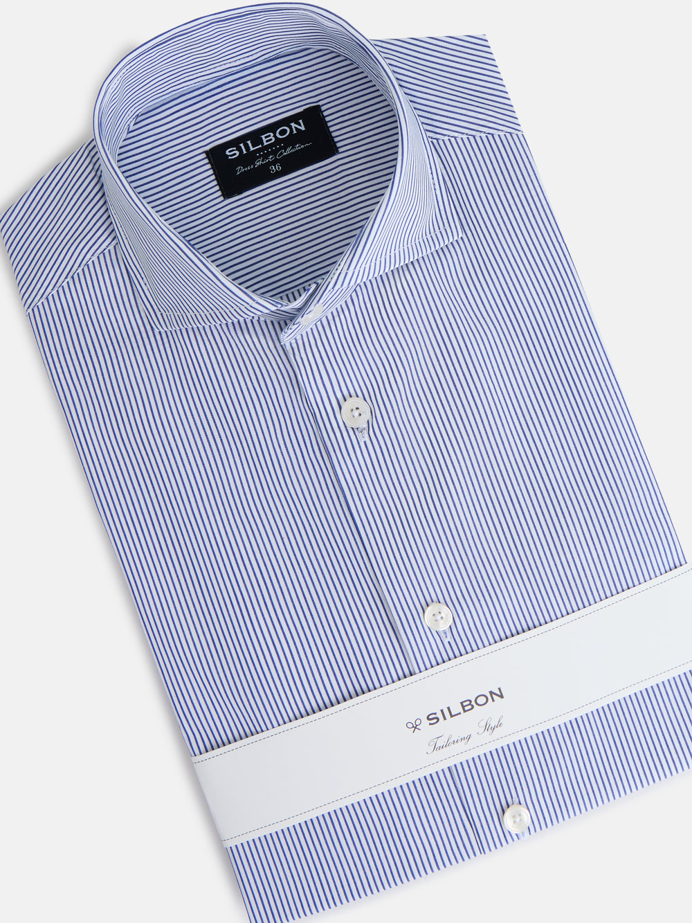 Camisa vestir raya media azul marino