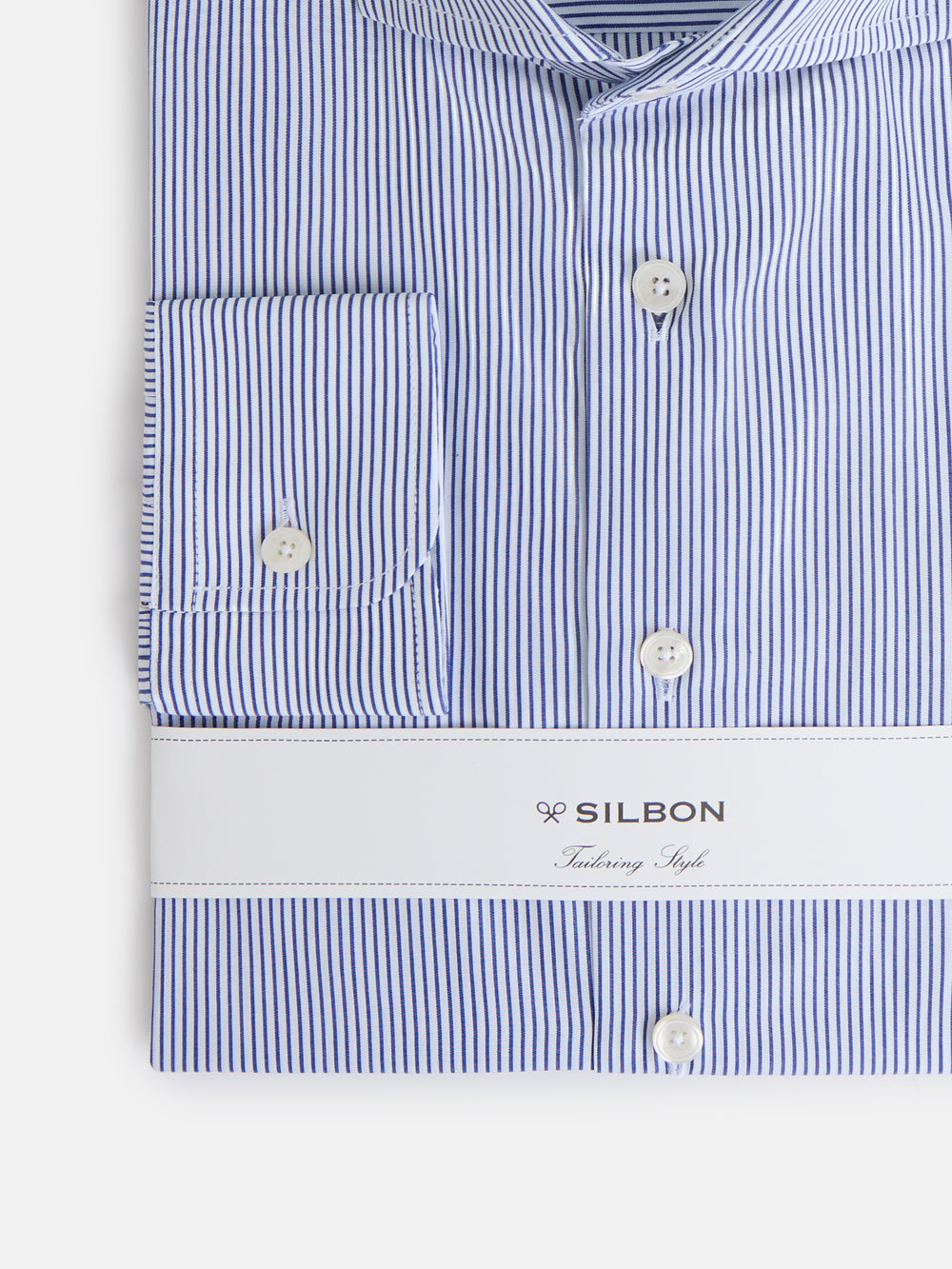 Camisa vestir raya media azul marino