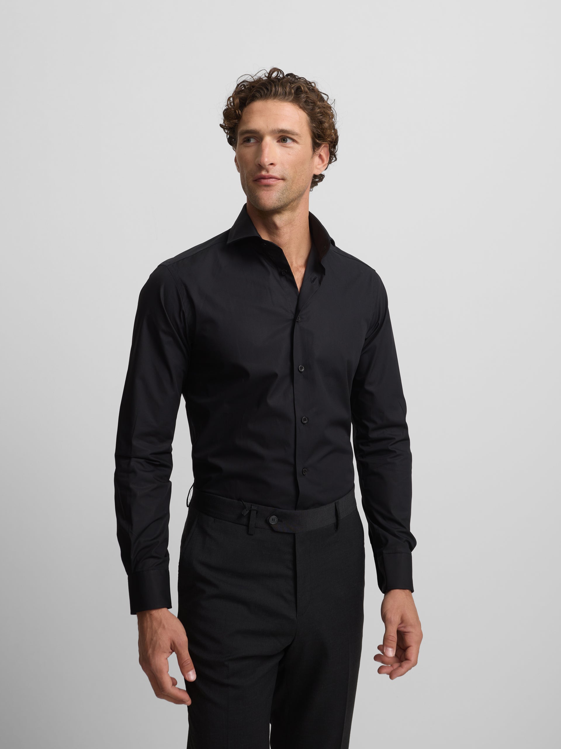 Plain black dress shirt