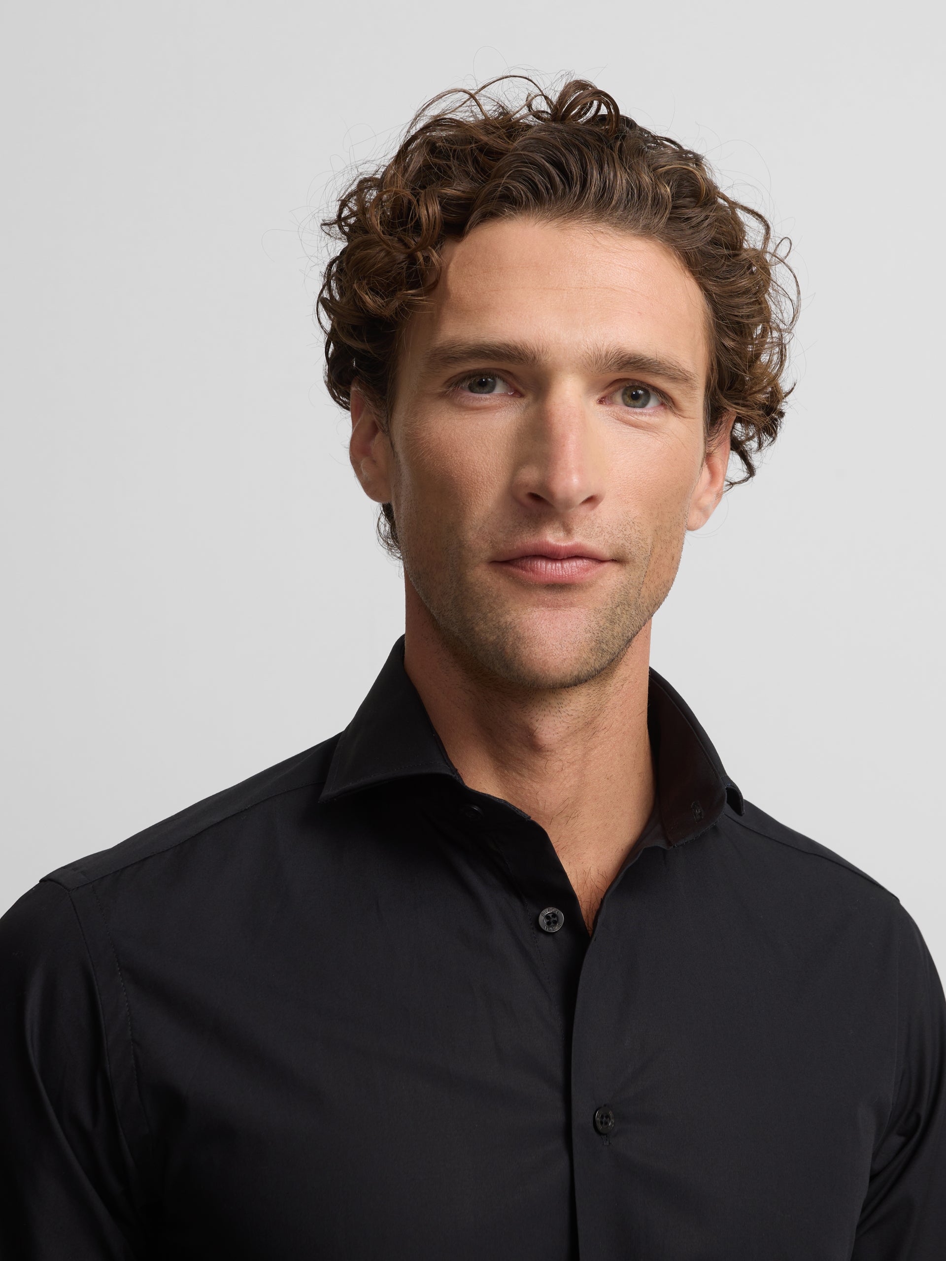 Plain black dress shirt