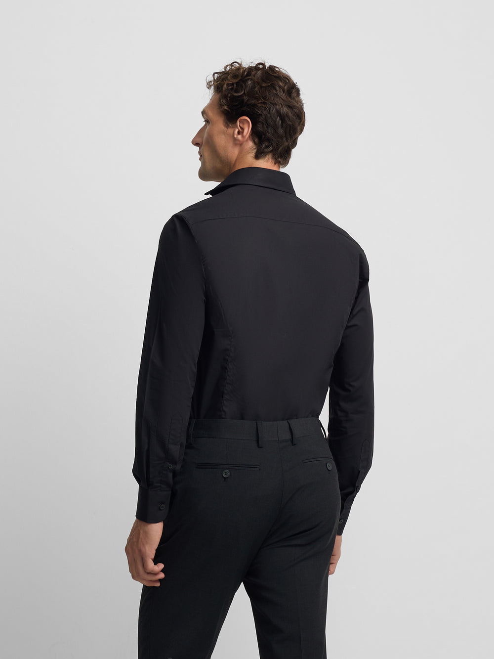 Camisa vestir lisa negra