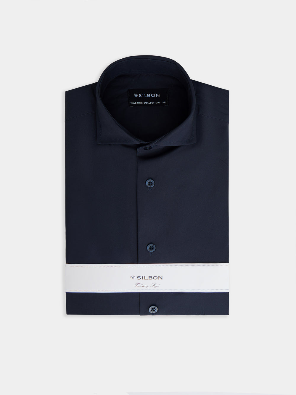 Camisa de vestir lisa azul-marinho