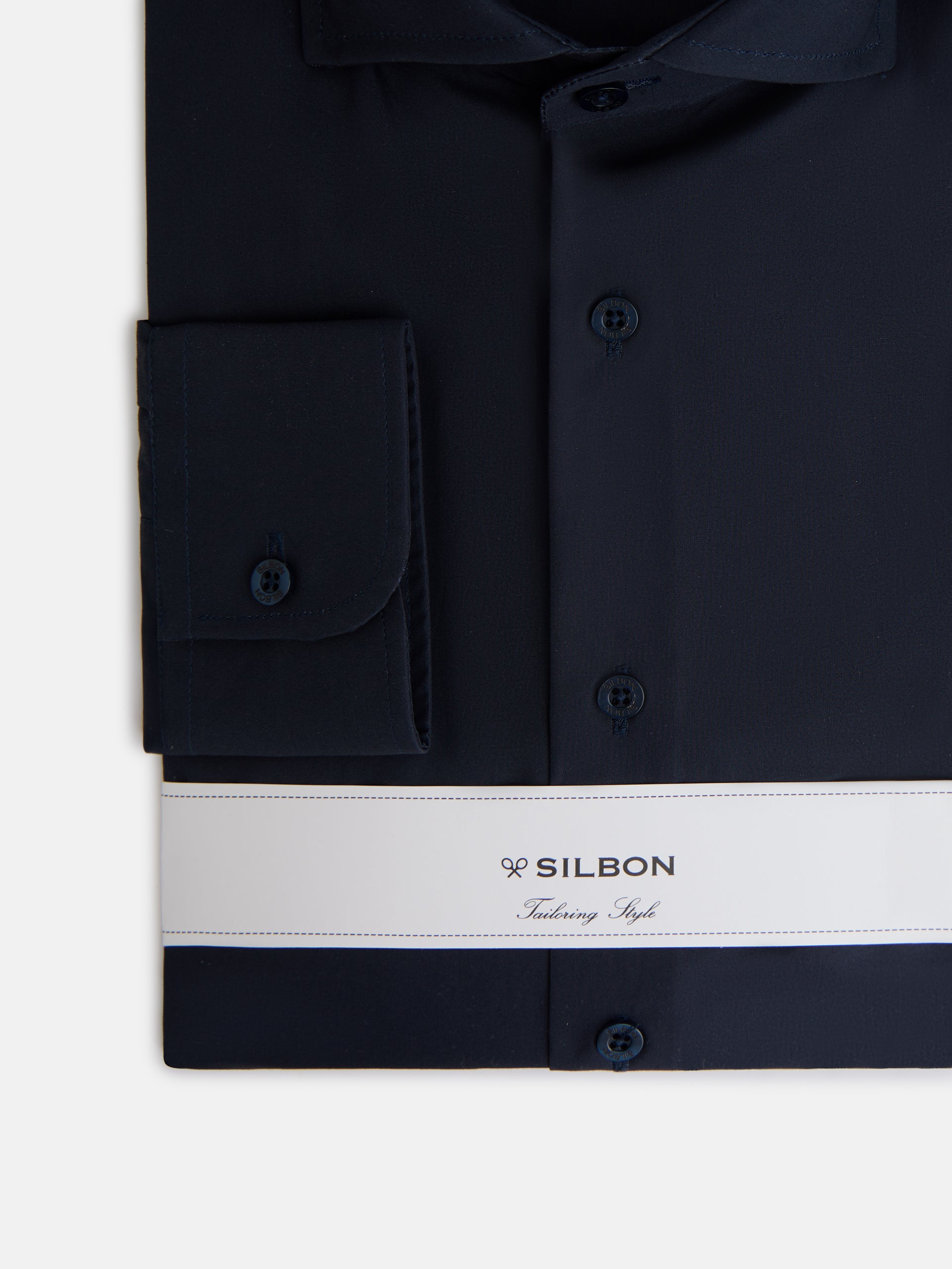 Camisa vestir lisa azul marino