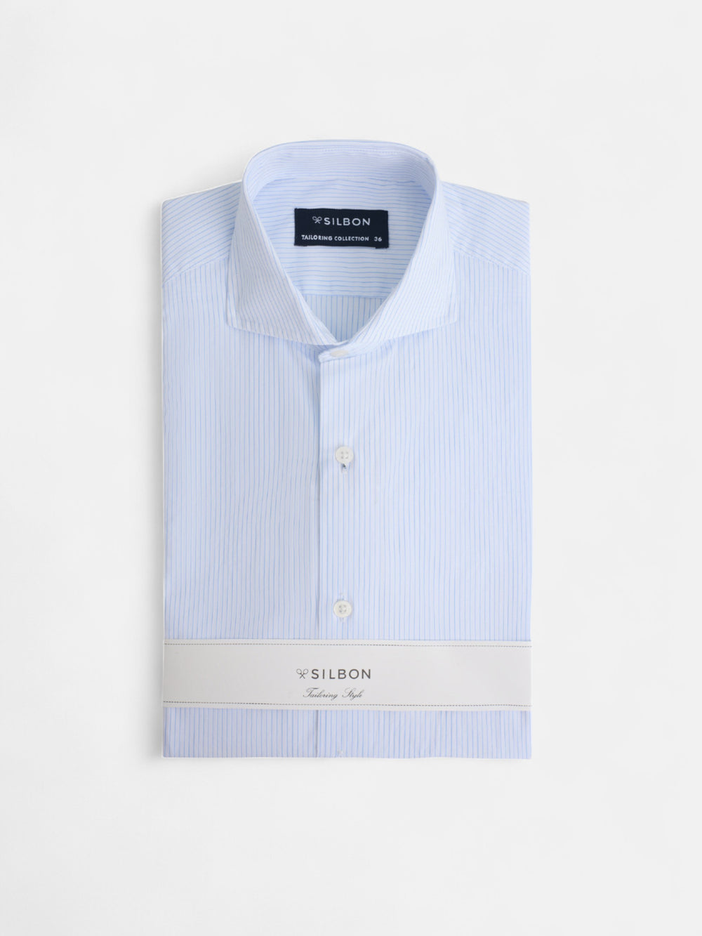 Camisa vestir raya media celeste