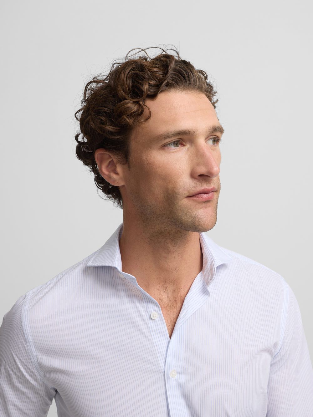 Camisa vestir raya media celeste