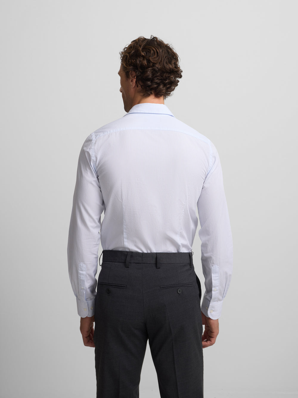 Camisa vestir raya media celeste