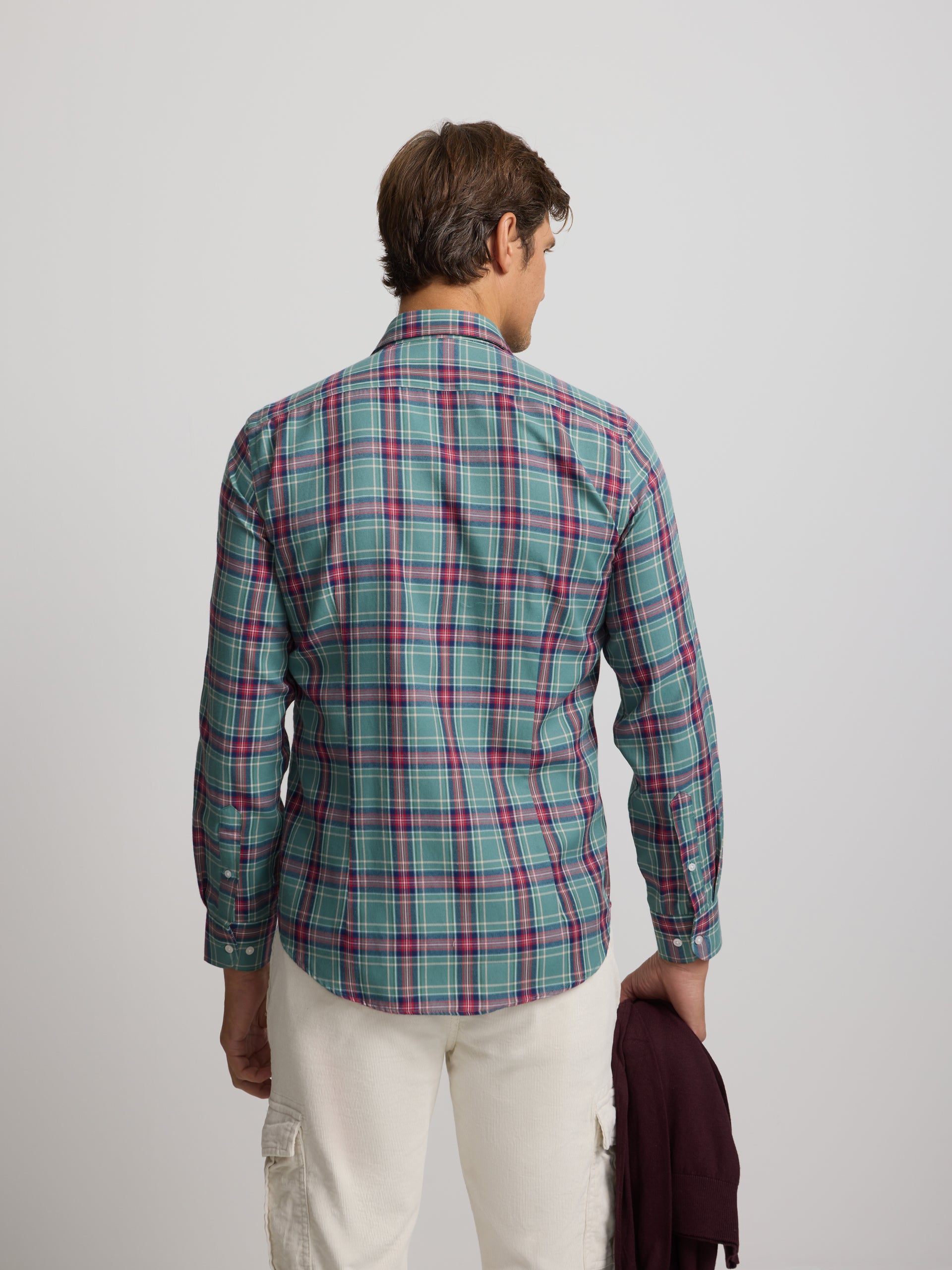 Light green tartan sport shirt