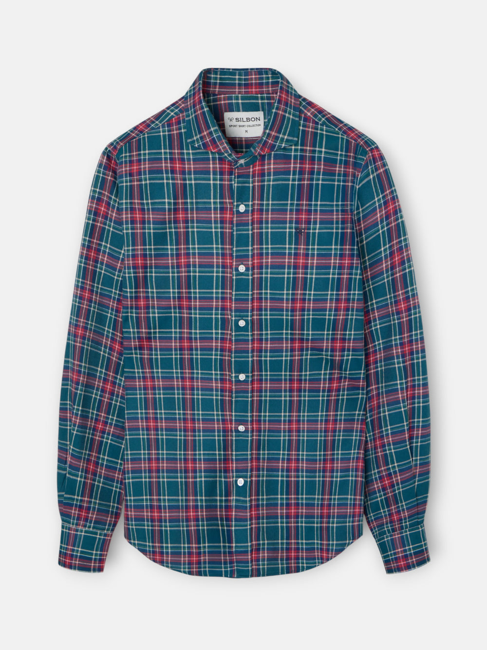 Dark green tartan sport shirt