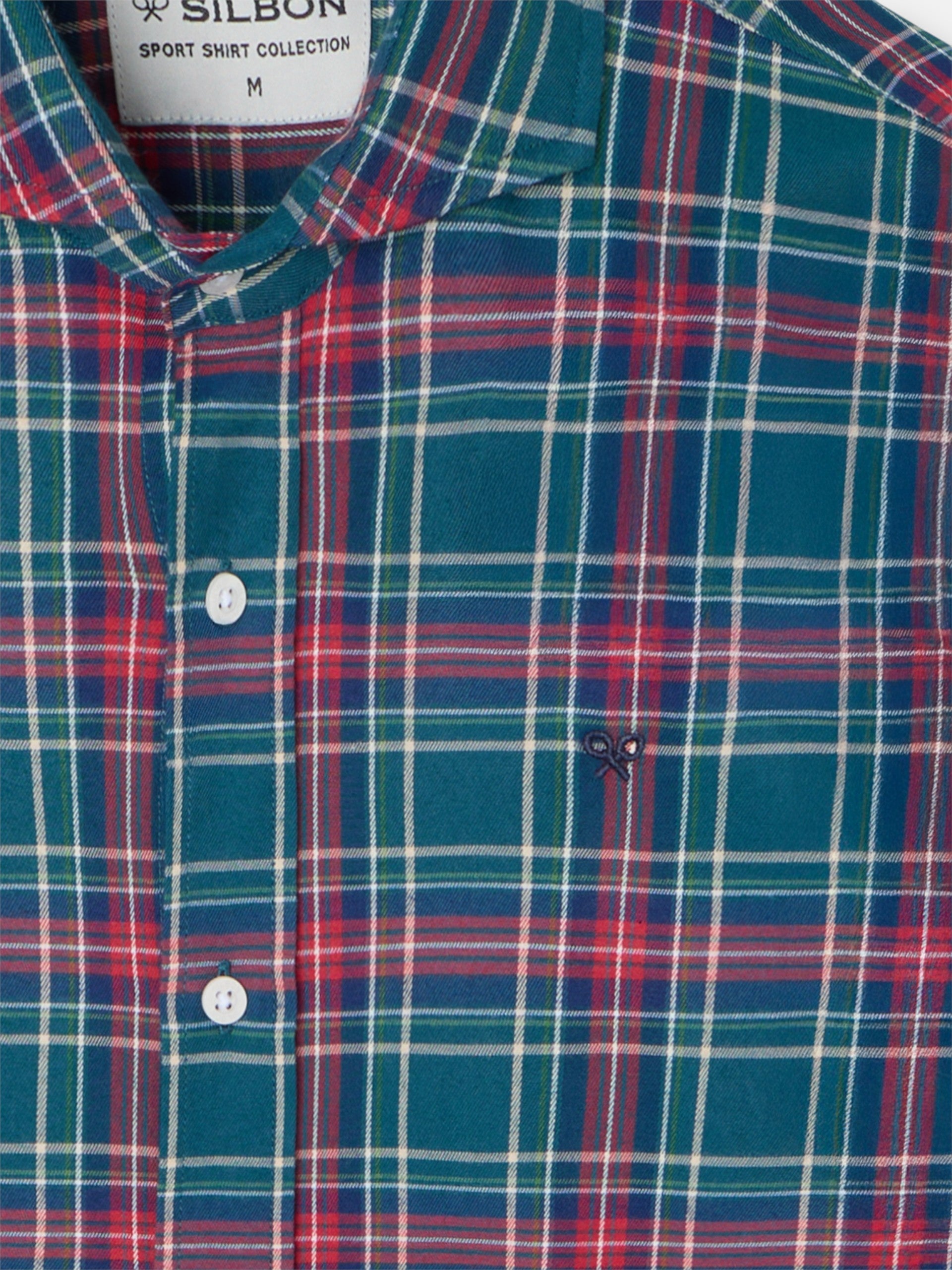 Dark green tartan sport shirt
