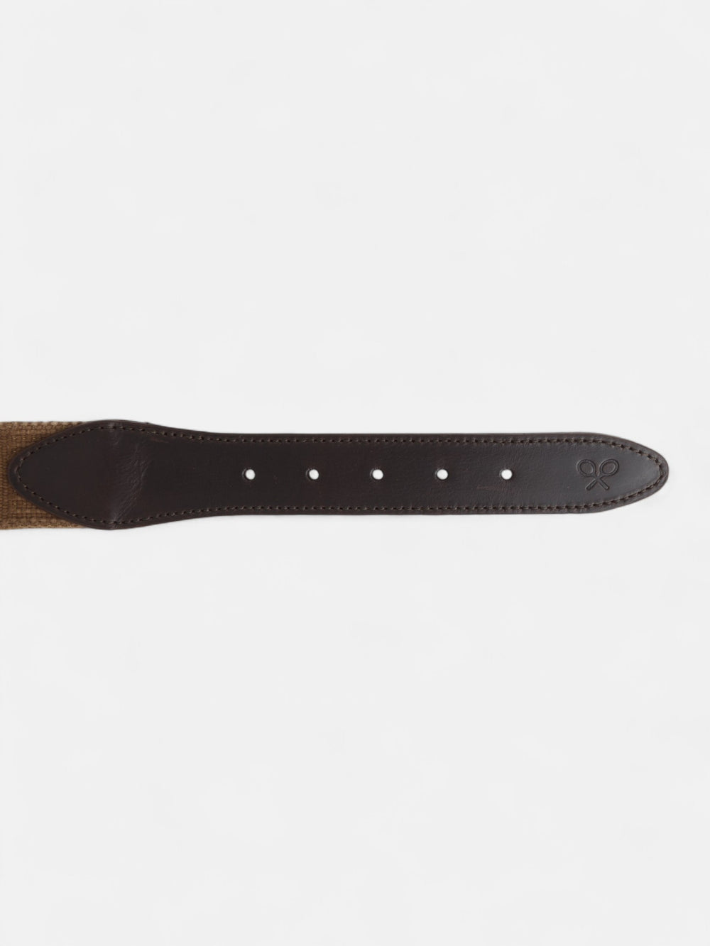 Cinto de pele e lona bege médio