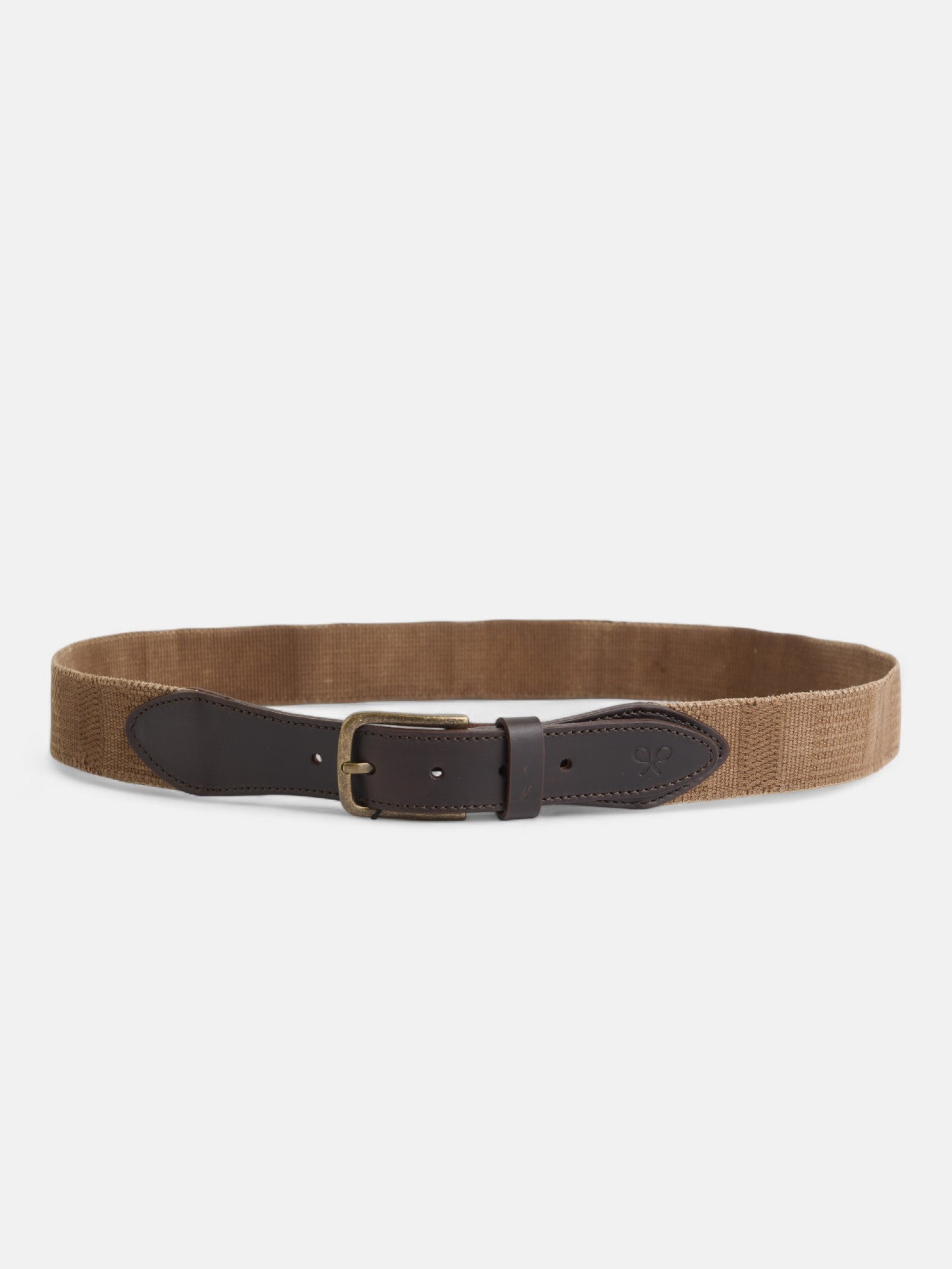 Medium beige canvas leather belt