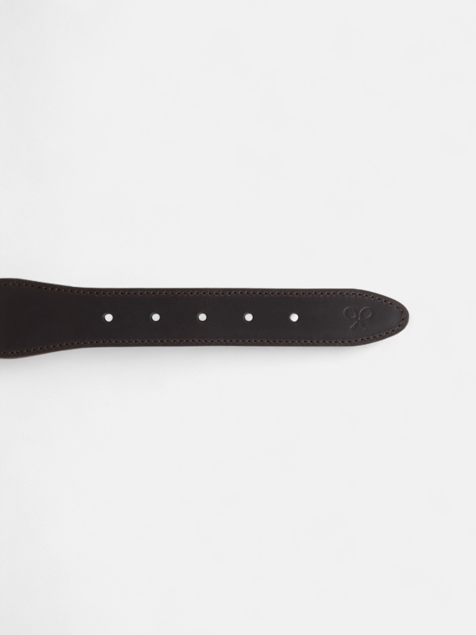 Cinto de pele e lona azul índigo