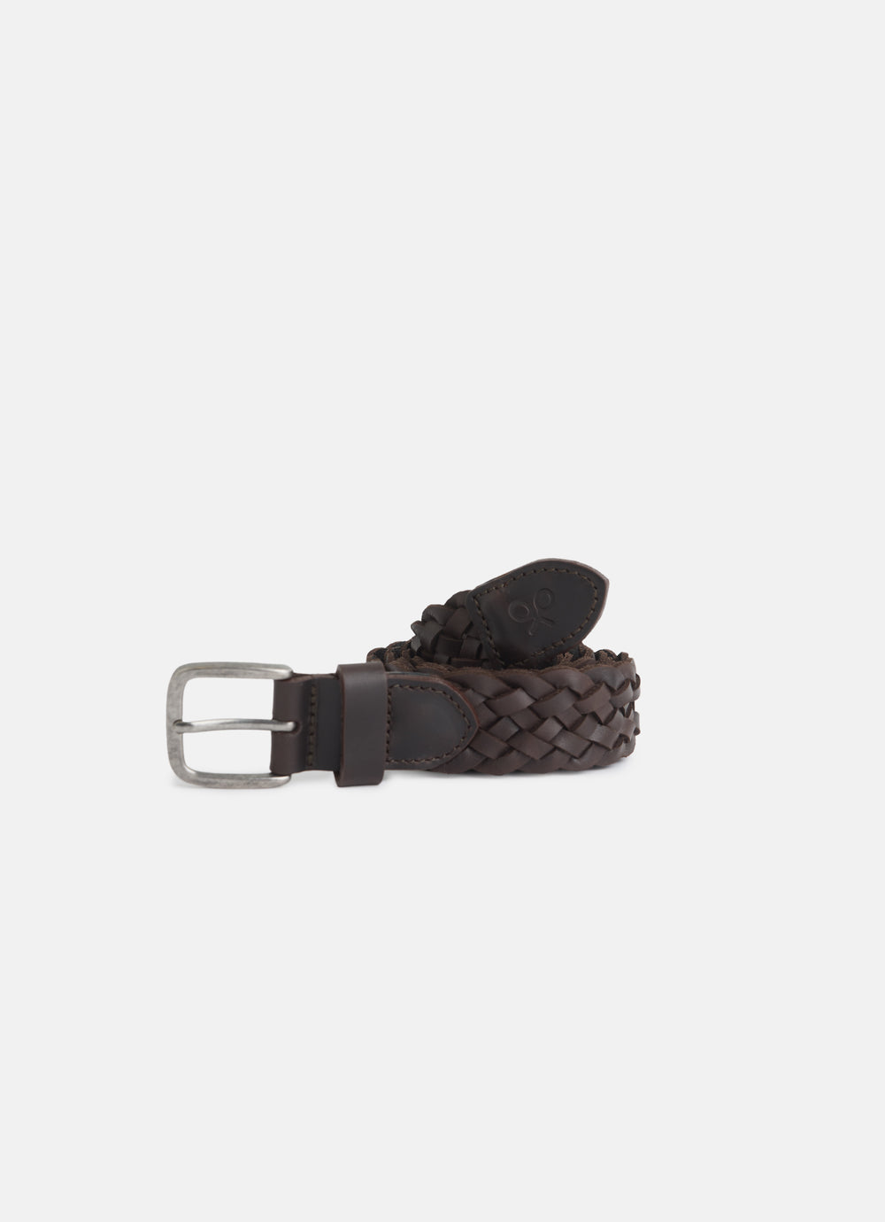 Braided leather kids belt