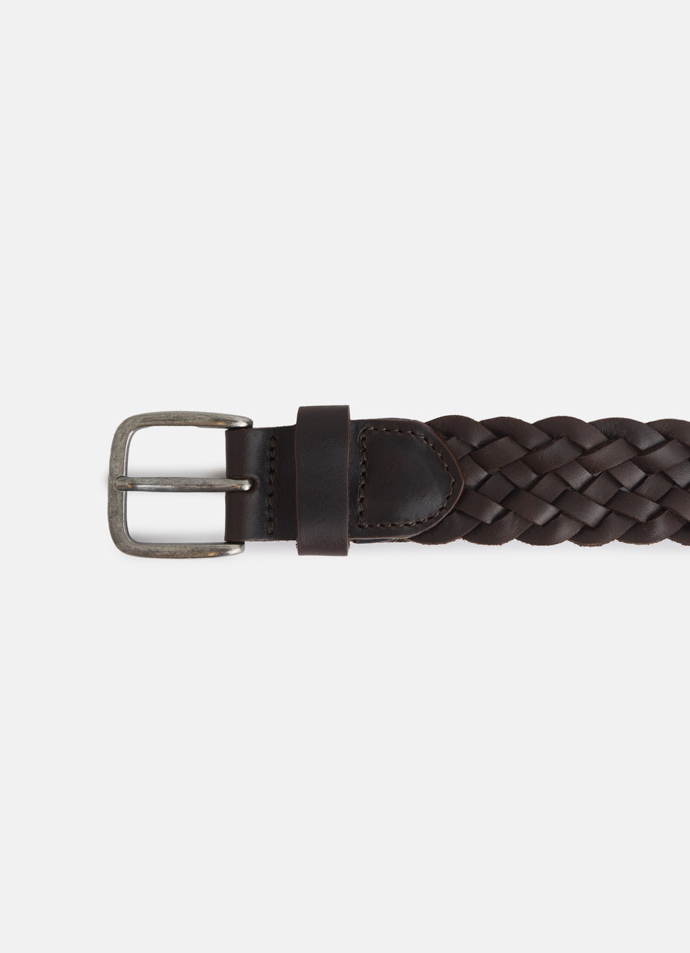Braided leather kids belt