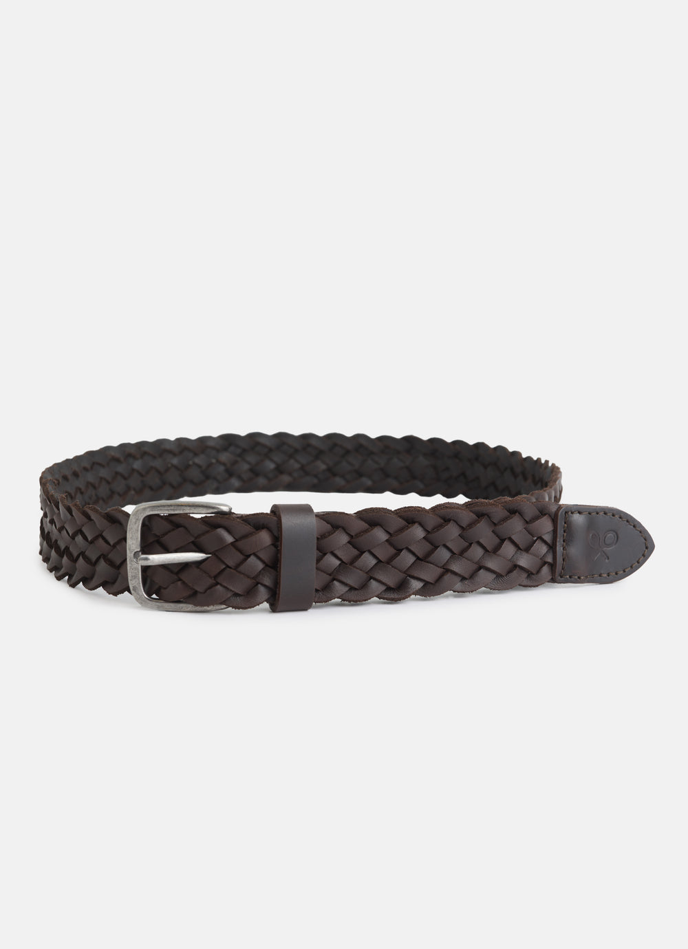 Braided leather kids belt