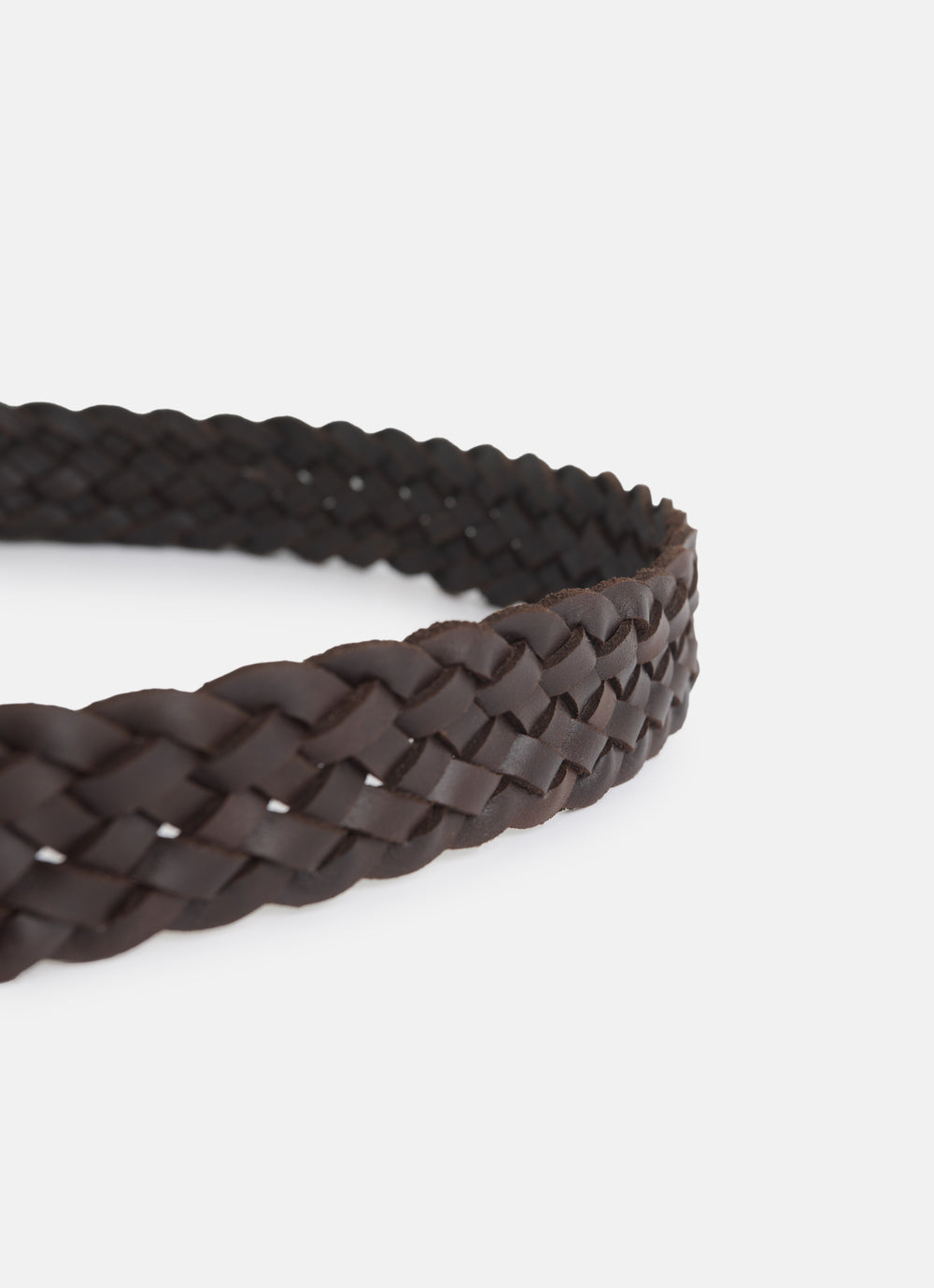 Braided leather kids belt