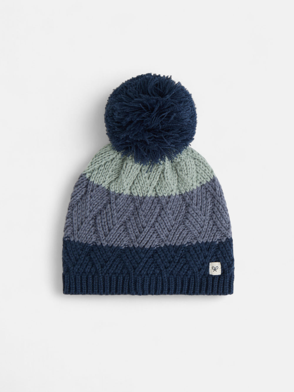 Kids' knitted hat with colorful pompoms