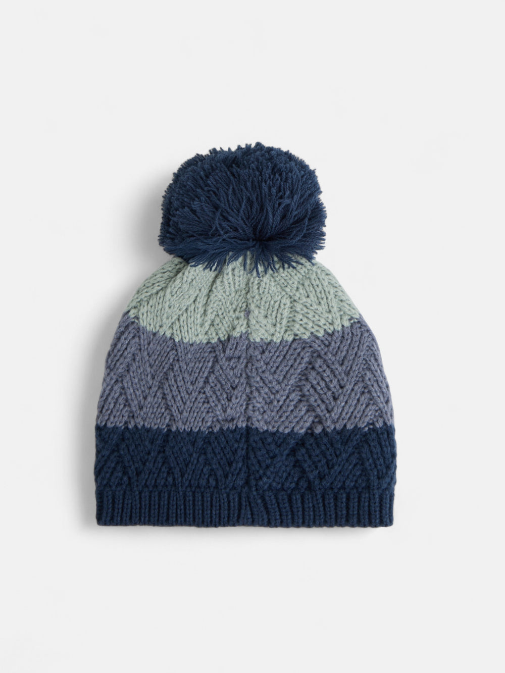 Kids' knitted hat with colorful pompoms