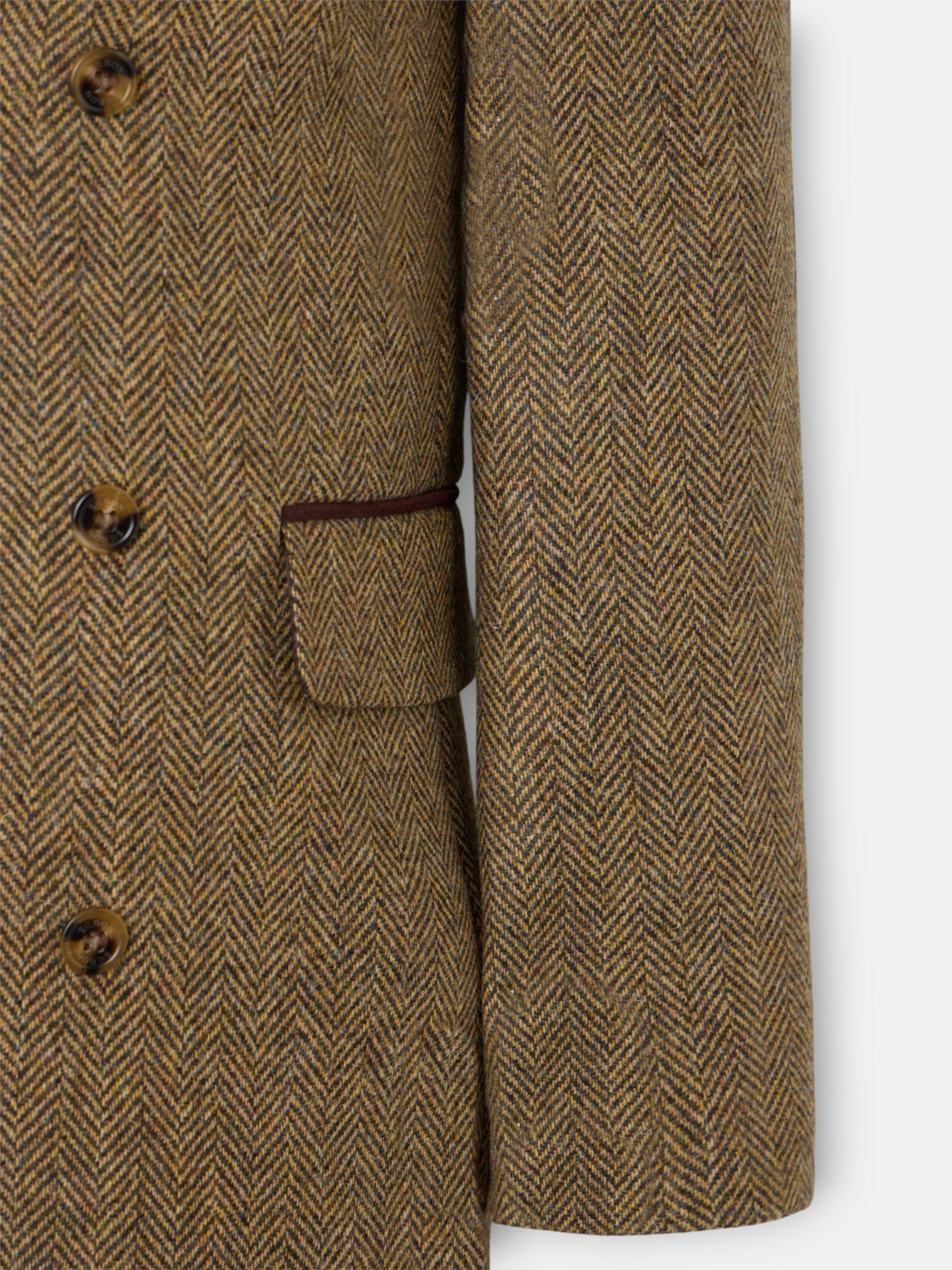 Beige herringbone double-breasted coat