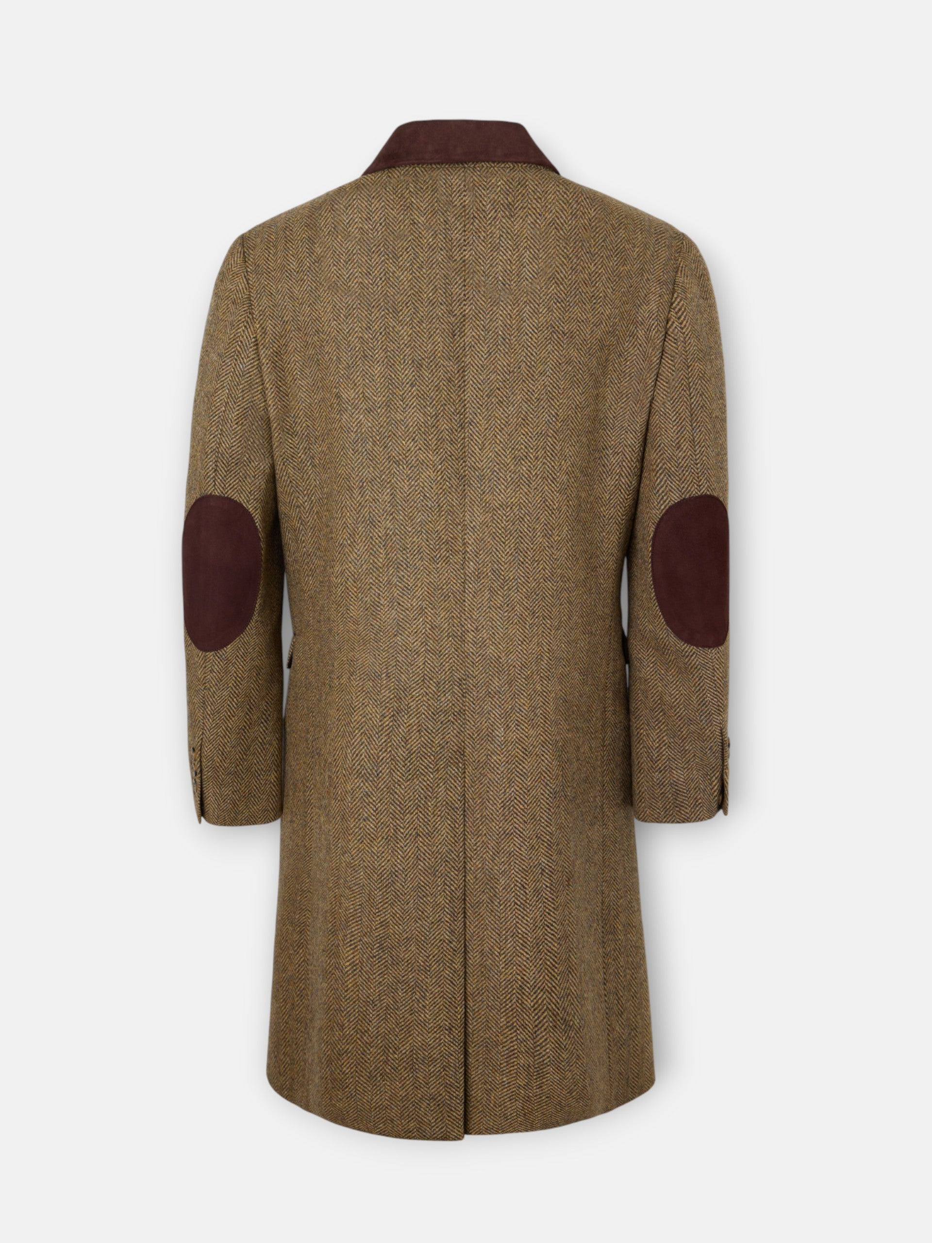 Beige herringbone double-breasted coat