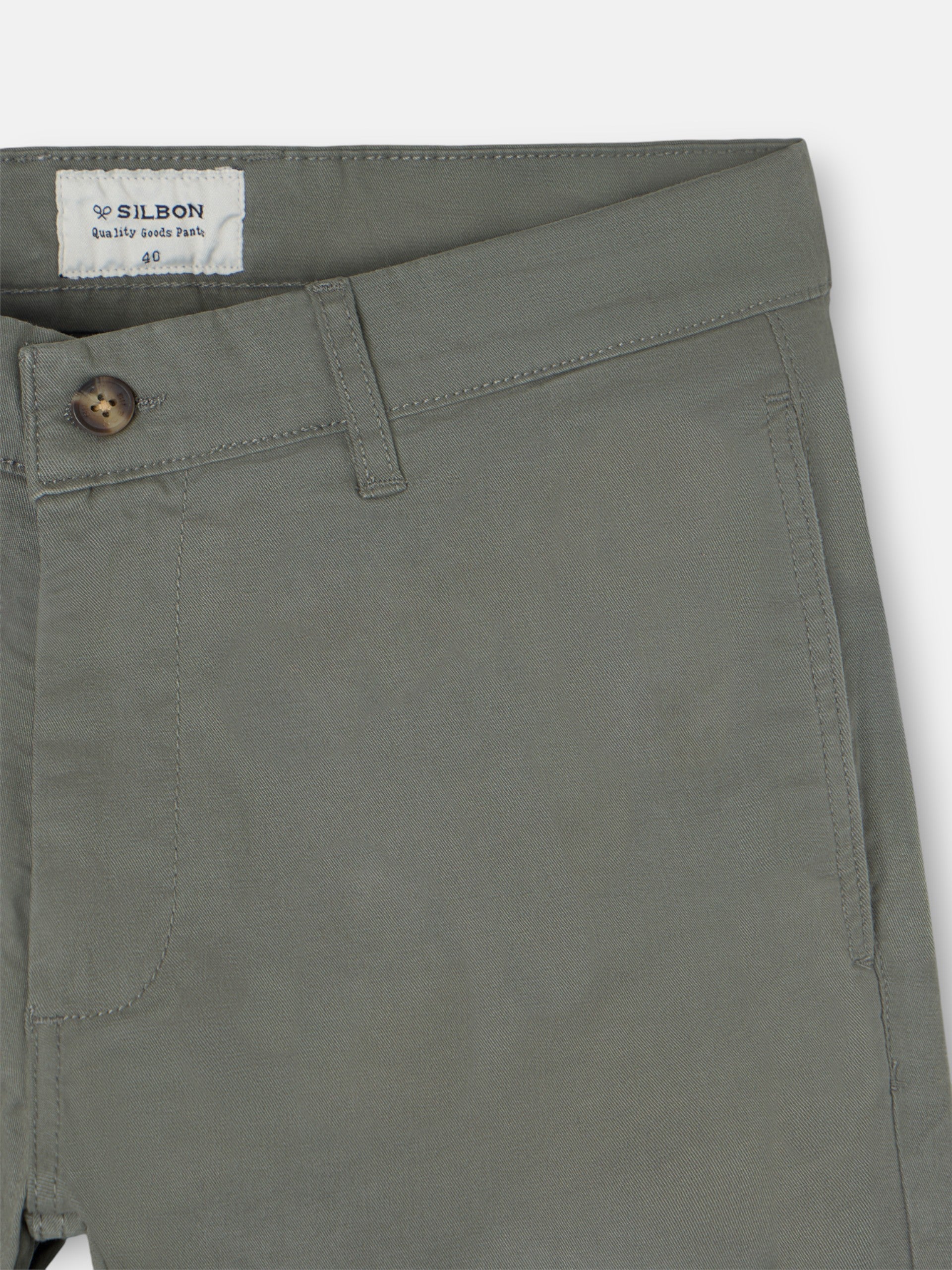 Pantalon chino décontracté vert foncé
